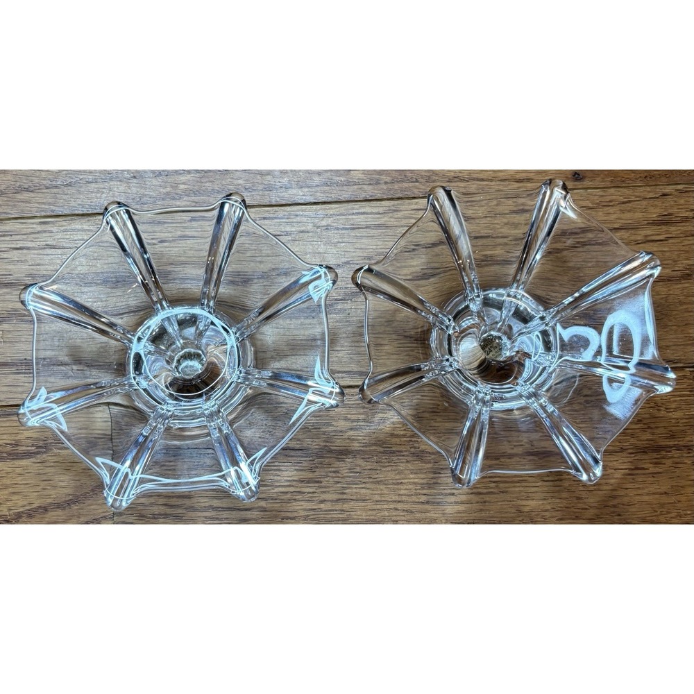 Vtg RCR Lead Crystal Italy Windmill Miniature Dishes Set of 2 Trinket Candy Keys
